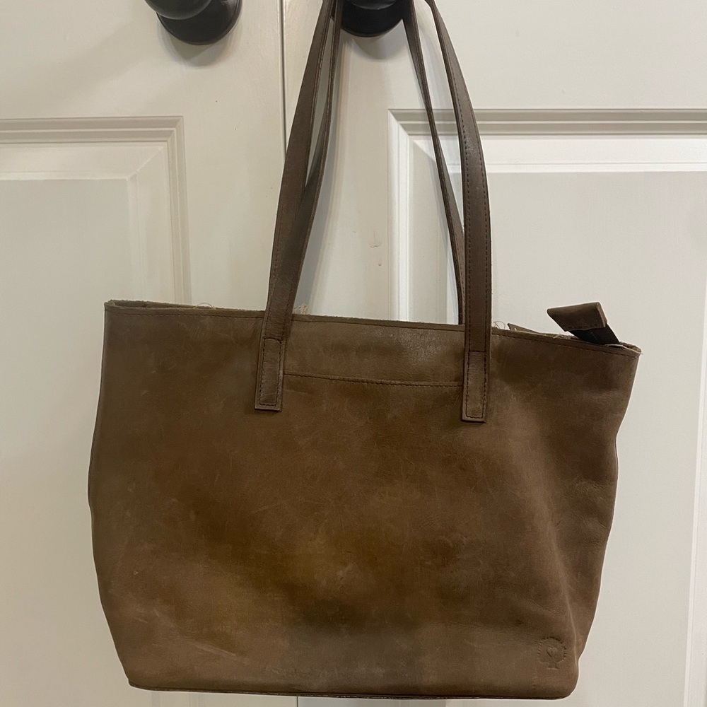 Able Brown Leather Tote Bag